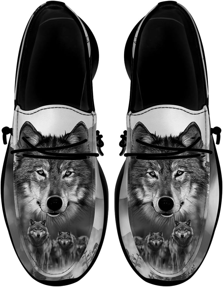 

Мужские кроссовки Wolf, повседневные лоферы, слипоны, с подарком с волком для мужчин и женщин Quorax, черный