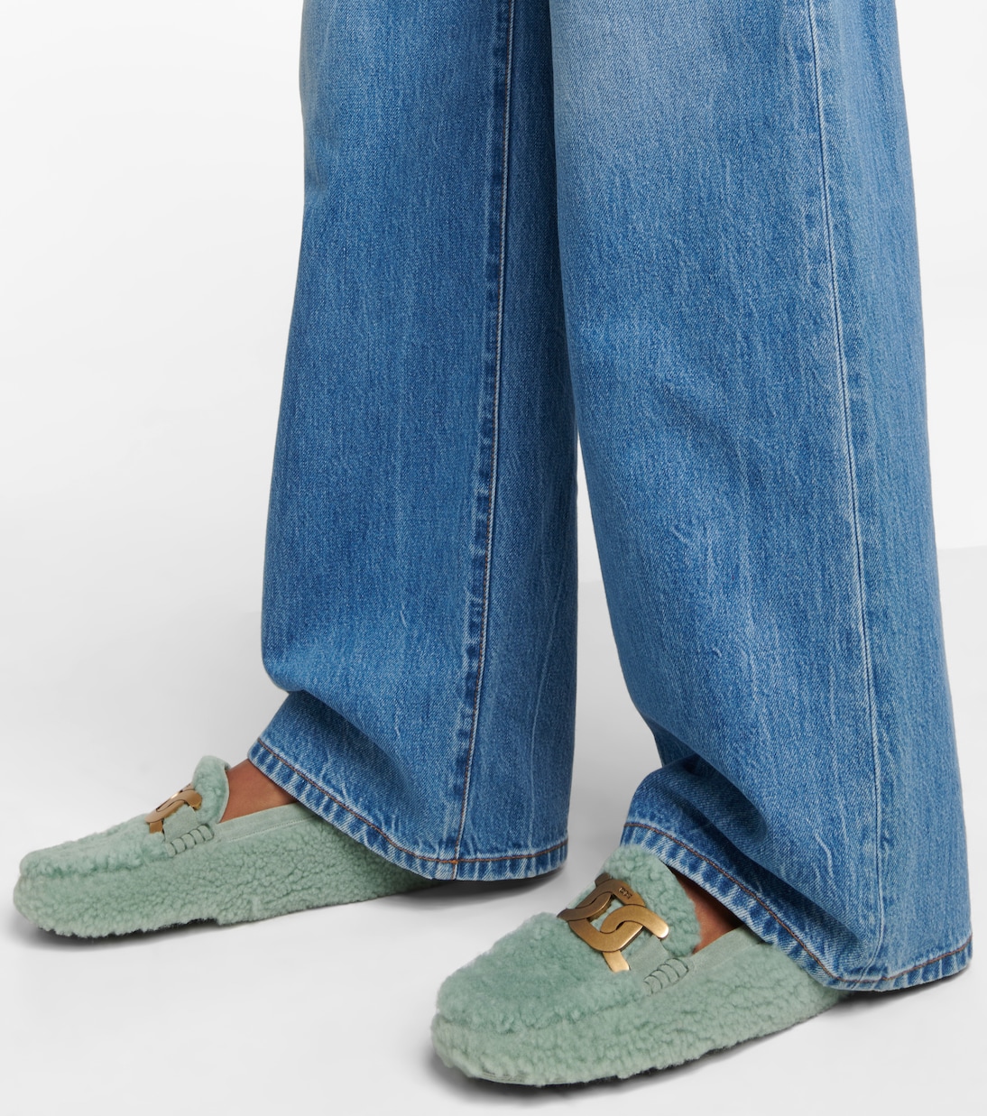 Лоферы из овчины Gommino Tod's, Green Bay + Militare — фото 4