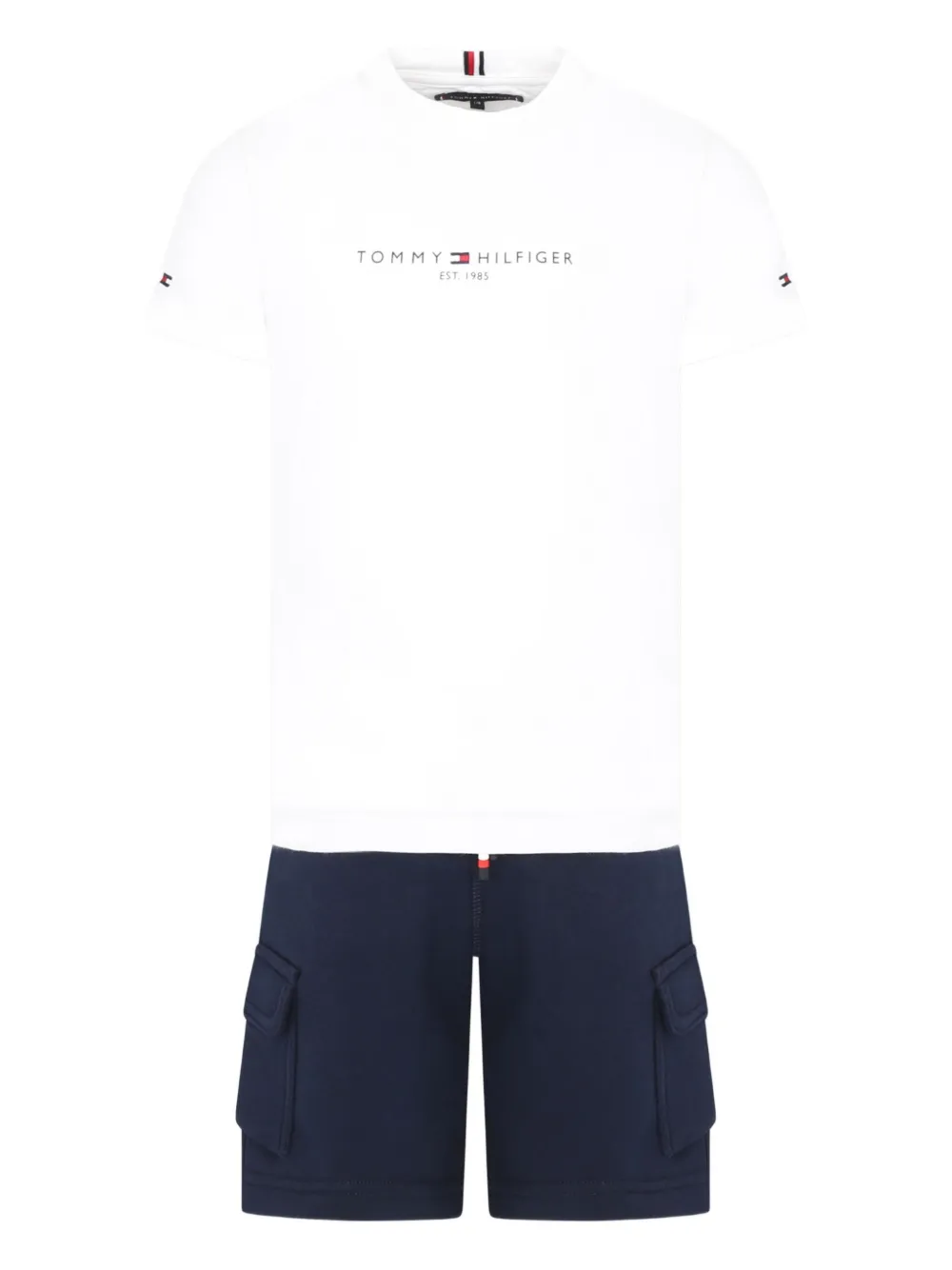 

Комплект из футболки и шортов карго с логотипом Tommy Hilfiger Junior, белый