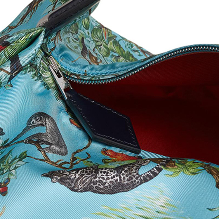 HERMES Сумка обеденная Balusoie из шелка и кожи, P3 Bleu Du Nord Blue & 76 Blue & Indigo Indigo — фото 4