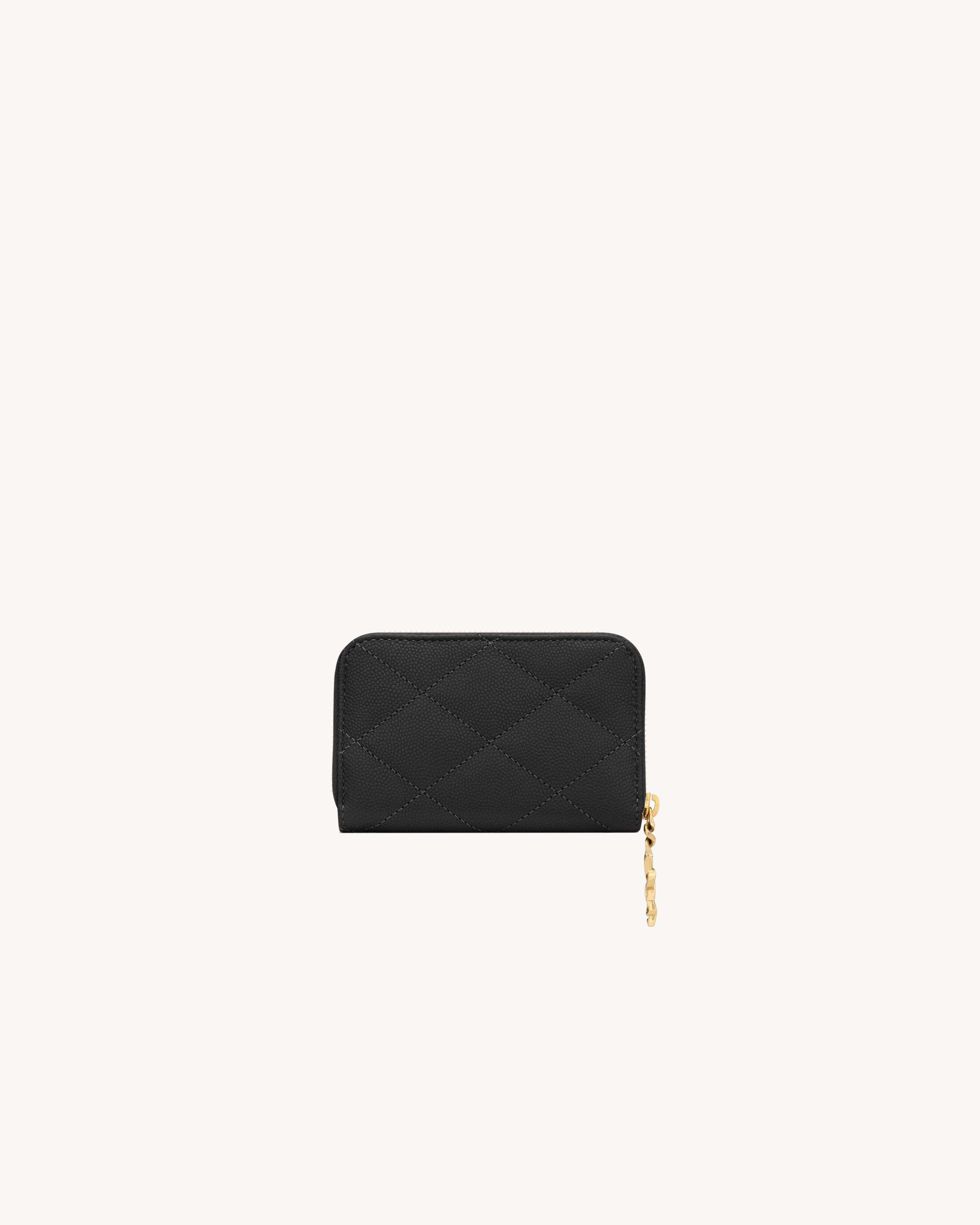 Монетница CASSANDRE BIJOU из кожи GRAIN DE POUDRE Saint Laurent, черный — фото 2
