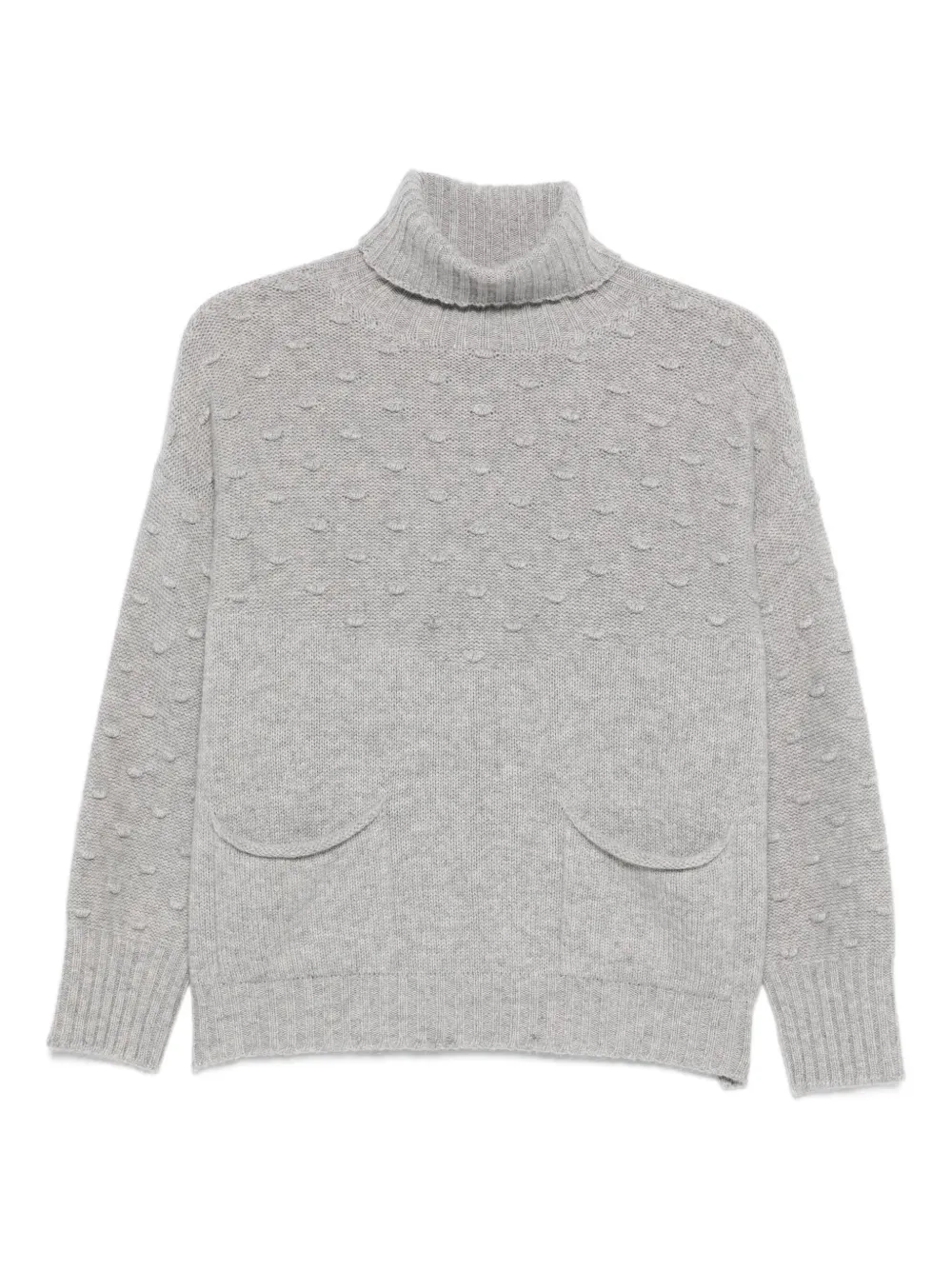 

Фактурный свитер с высоким воротником TABARONI CASHMERE, серый