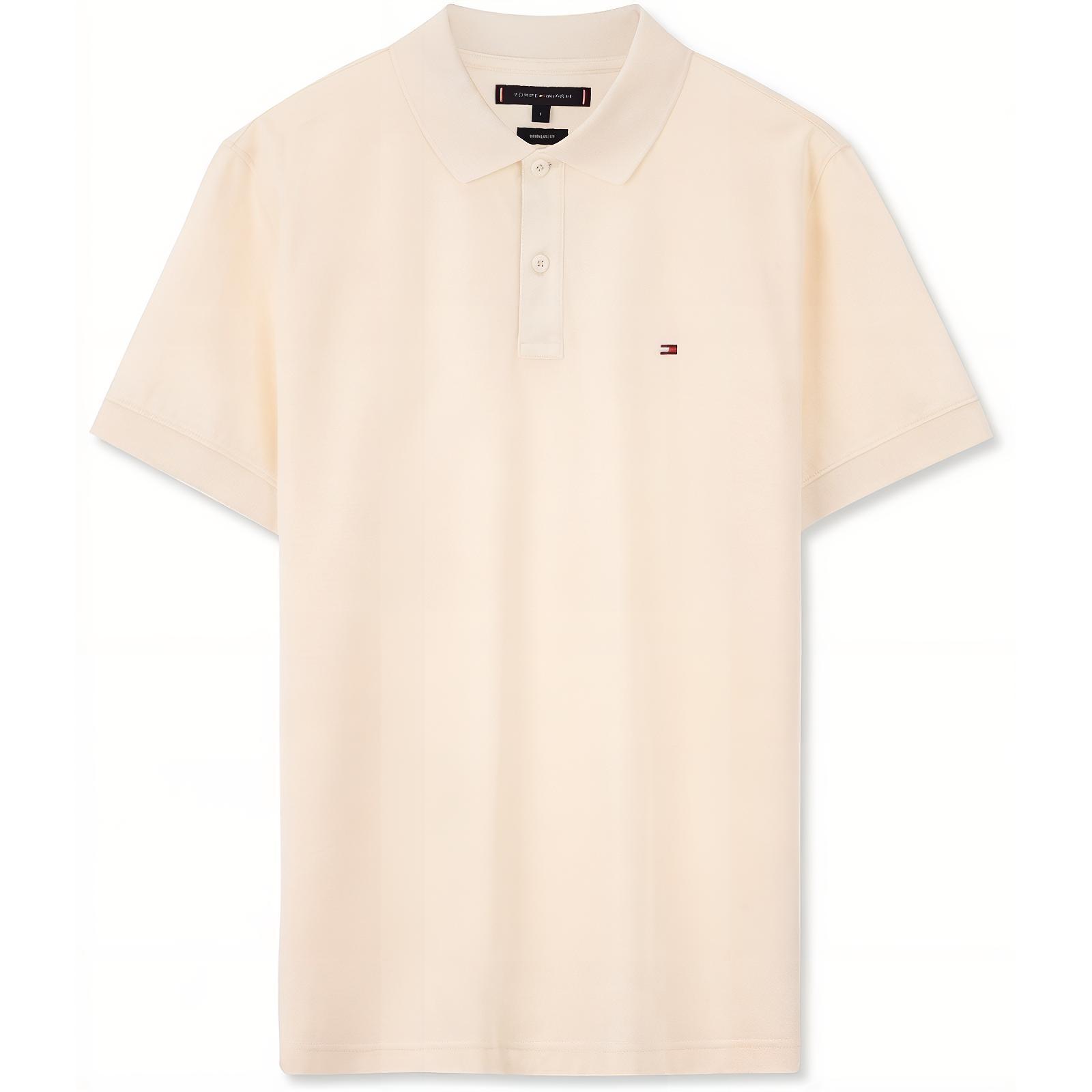 

Мужская поло Tommy Hilfiger, экрю aef, Белый, Мужская поло Tommy Hilfiger, экрю aef