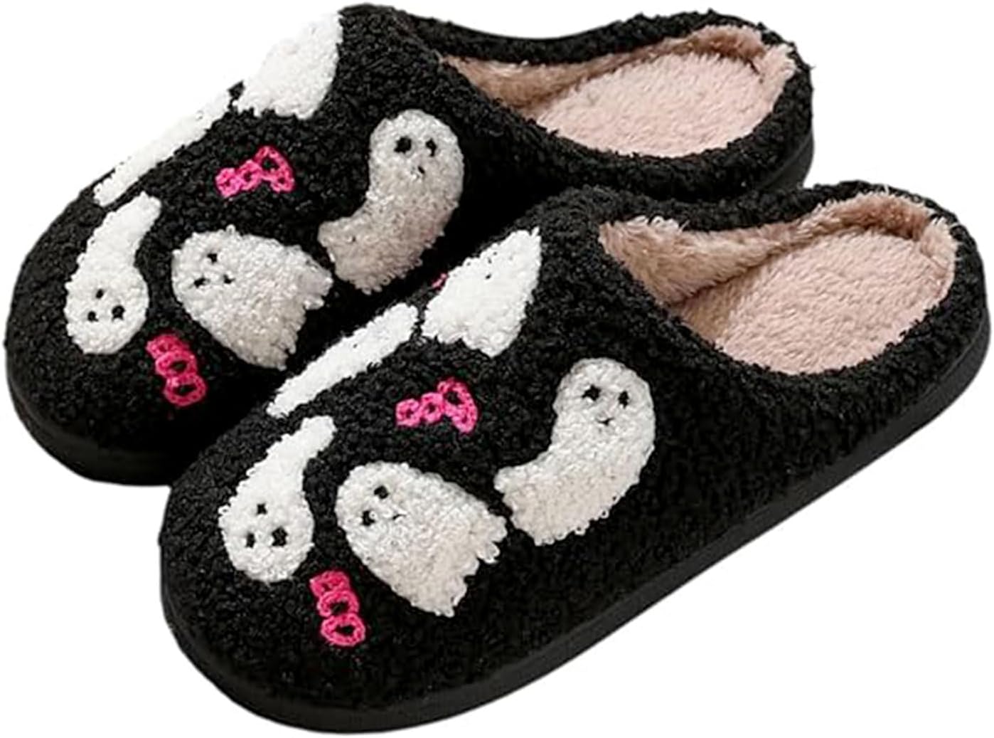 

Рождественские тапочки Titype, милые праздничные тапочки, теплые домашние тапочки для женщин и мужчин, пушистые тапочки для улицы и дома, тапочки для спальни, домашняя обувь для дам, черный