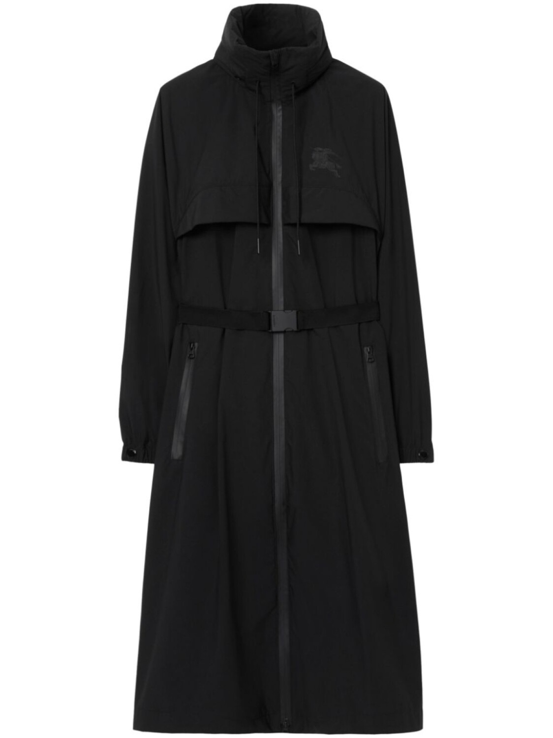 

Парка с поясом и принтом EKD Burberry, черный