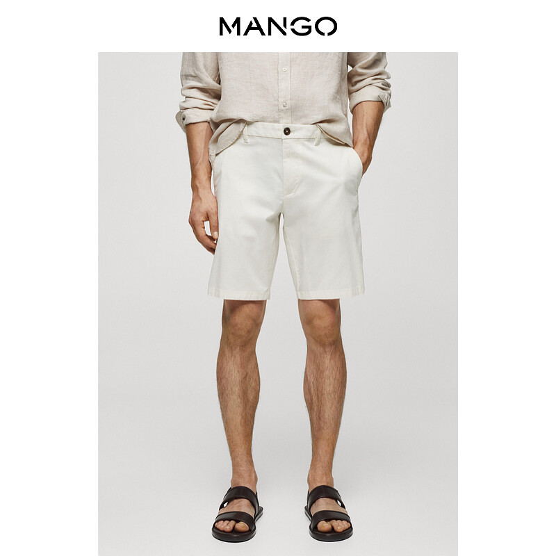 

Мужские шорты Mango однотонные, темно-синий