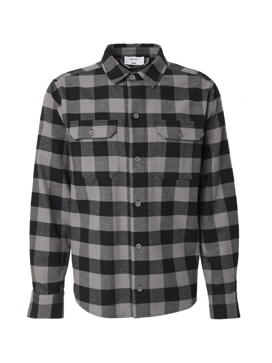 

Рубашка на пуговицах классического кроя DAN FOX APPAREL Efe, серый/белый