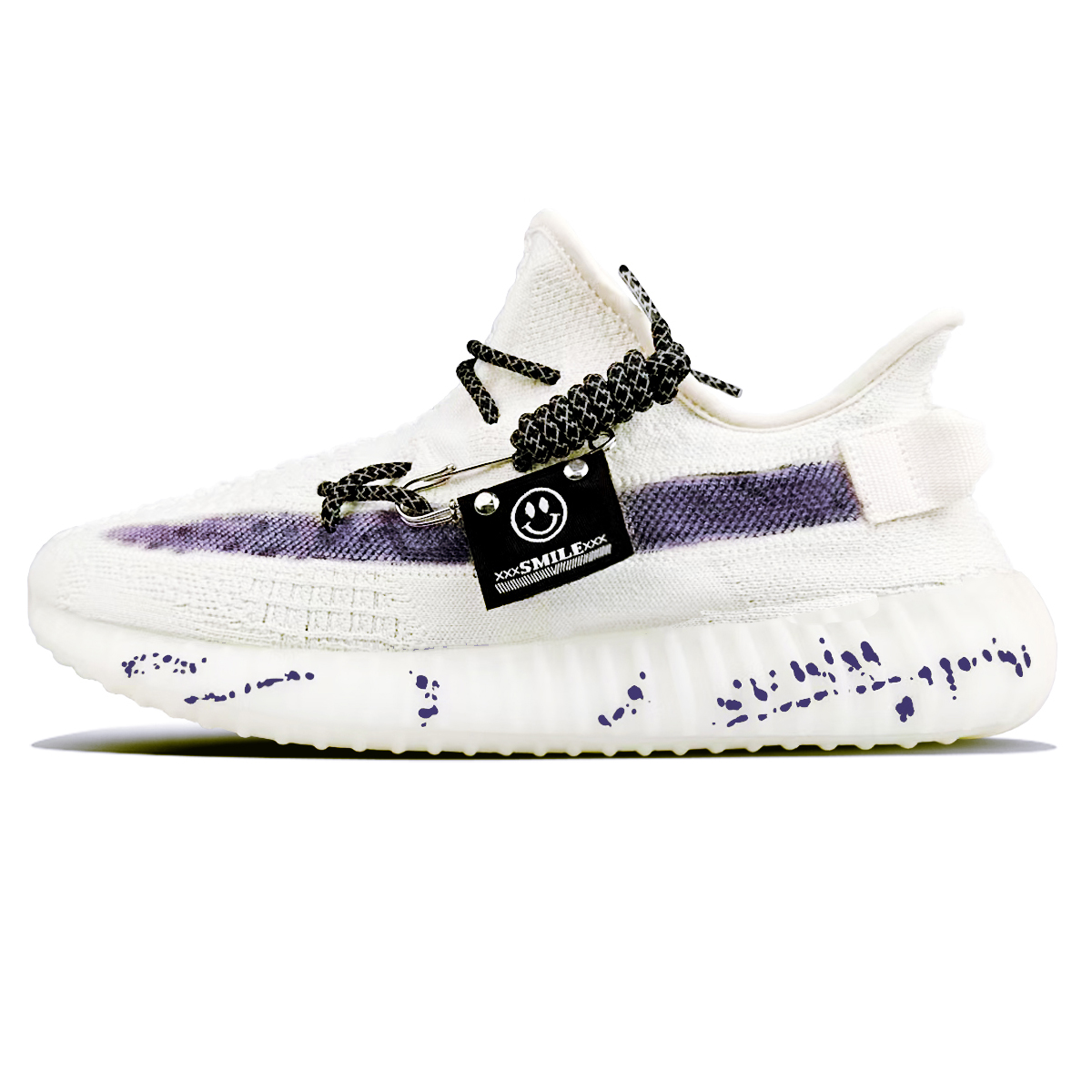 Adidas Originals Кроссовки Yeezy Boost 350 V2 с антискользящим покрытием, износостойкие, повседневные, унисекс, белые, фиолетовые