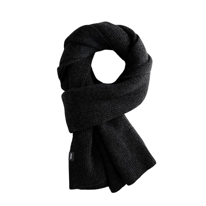 

Шарф мужской вязаный 100% шерсть Jeep, черный