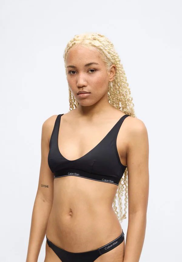 Топ от купальника с завязками на шее Calvin Klein Swimwear, Black — фото 3