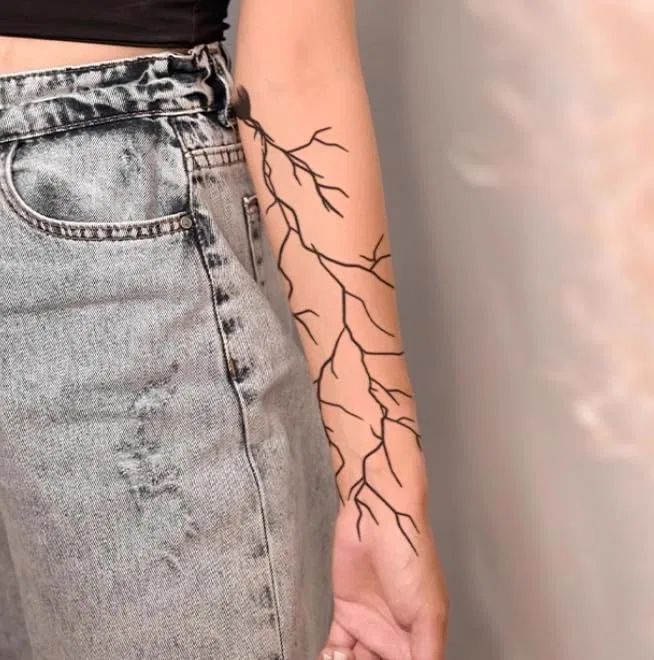 Временные тату-наклейки «Simple Flower Arm Vegetable» полуперманентные Goddis