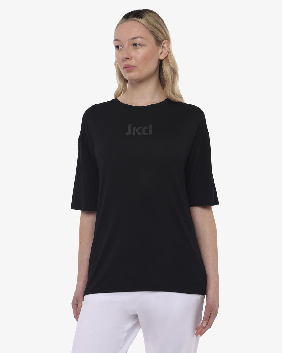 

JAKED Черная синтетическая фитнес-футболка для женщин