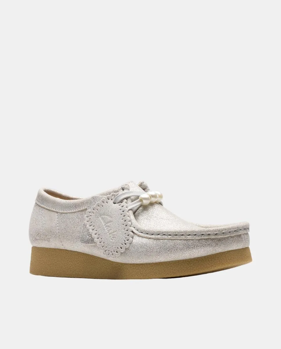 Ботинки WallabeeEVOSh из кожи с резиновой подошвой Clarks, серебряный — фото 2