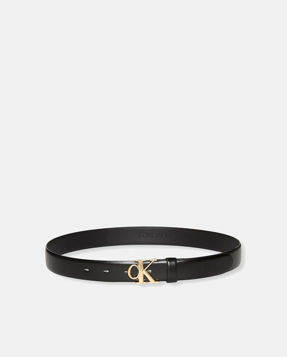 

Кожаный ремень с логотипом CK Calvin Klein, черный