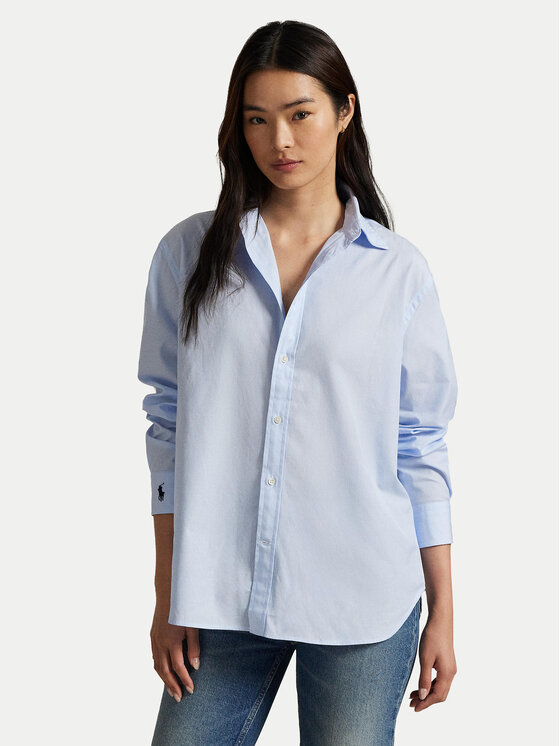 

Рубашка oversize 211968220002 Polo Ralph Lauren, голубой