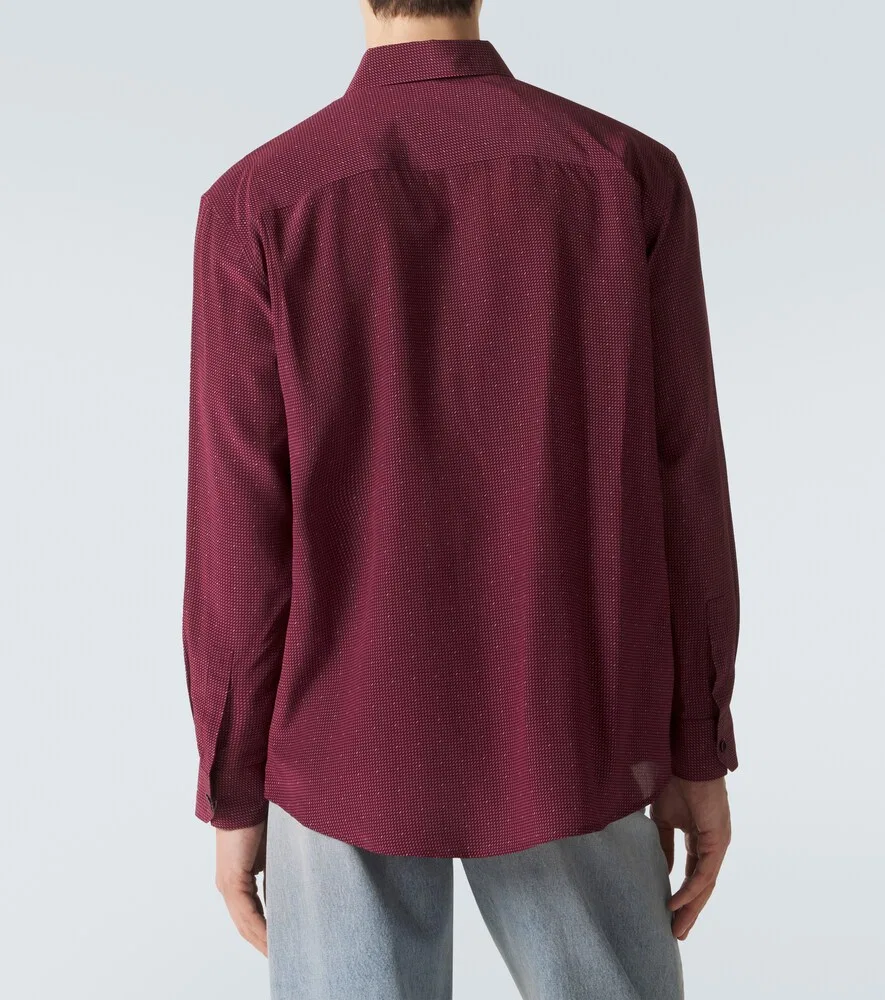 Рубашка Cassandre из шелкового крепдешина Saint Laurent, бургунди — фото 4