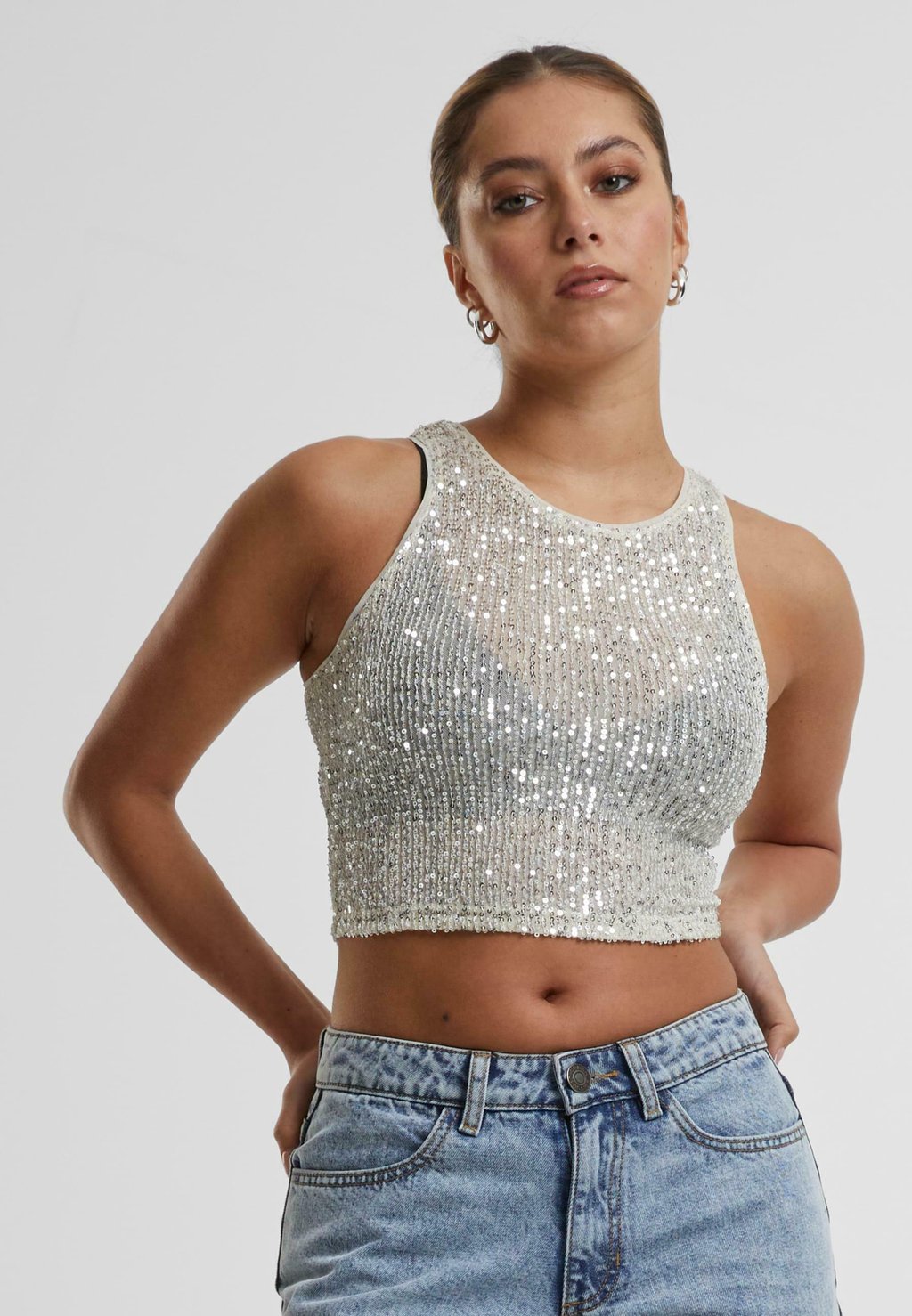 

Топ SEQUINS CROPPED Urban Classics, белый