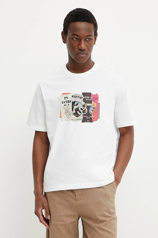

Хлопковая футболка Ps Paul Smith, белый