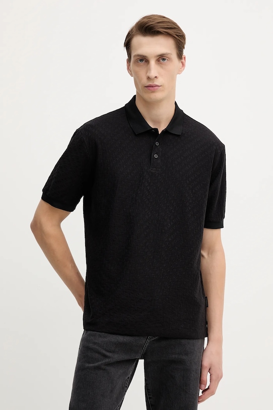 

Хлопковая поло Armani Exchange, черный