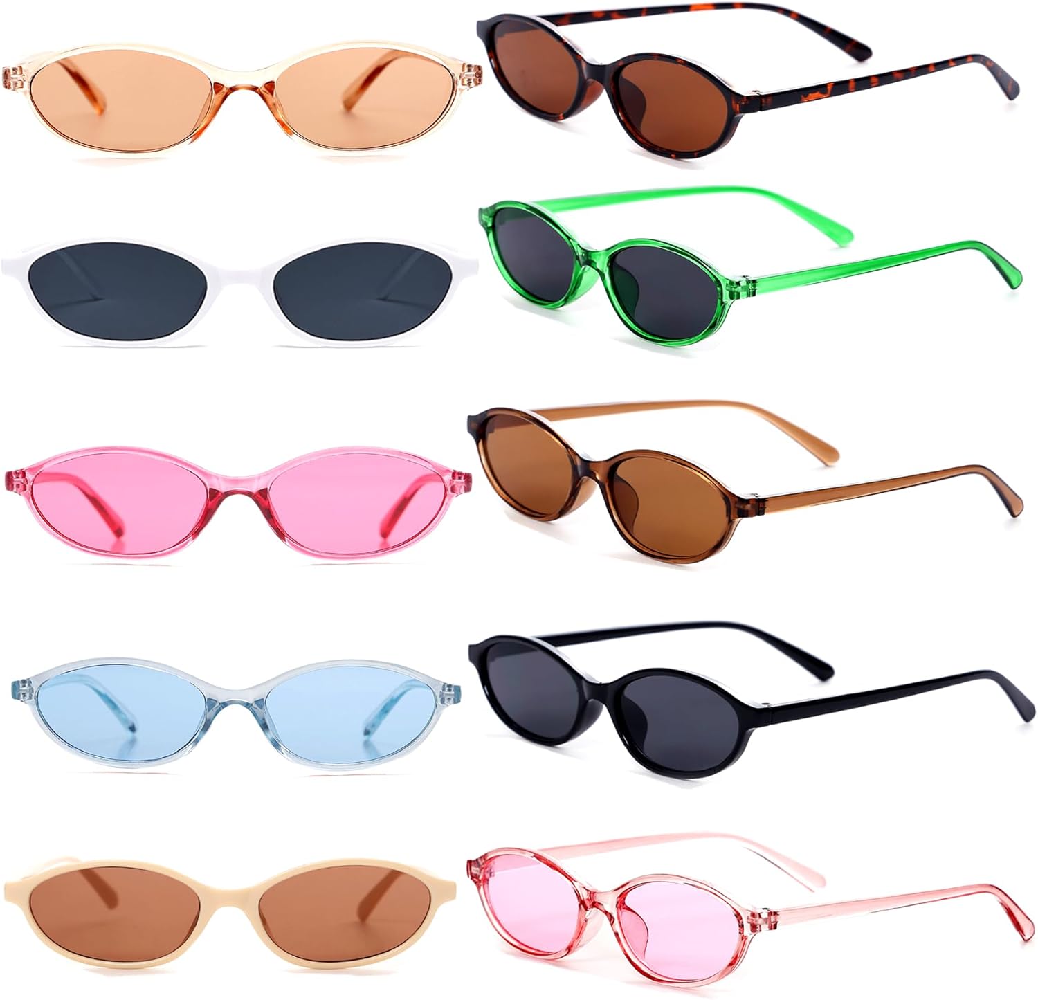 

Солнцезащитные очки Fsmiling оптом, модель «кошачий глаз», сувениры для вечеринок, разноцветные солнцезащитные очки «кошачий глаз», набор из 10 штук, 10pack Small Y2k Sunglasses