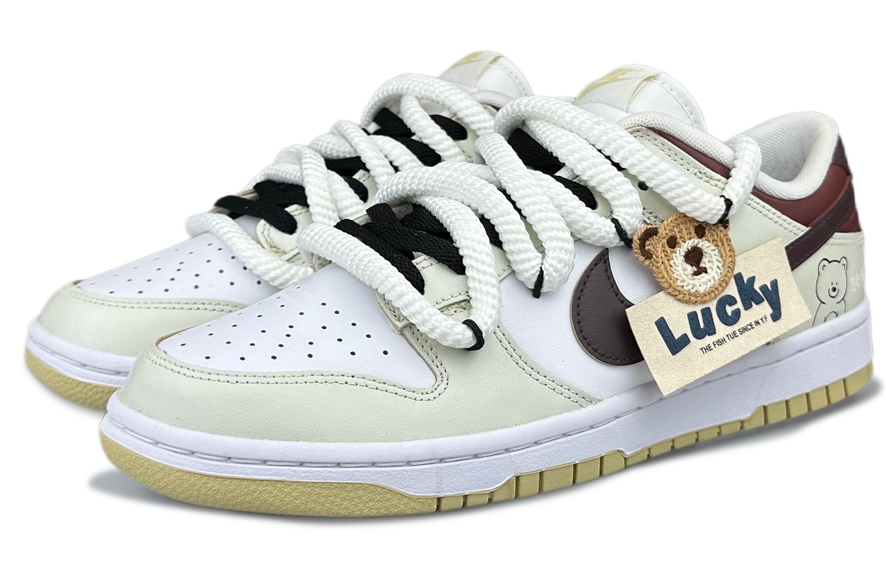 

Кроссовки Nike Dunk Skateboarding Shoes Men Low-top Beige/Red, цвет Champagne