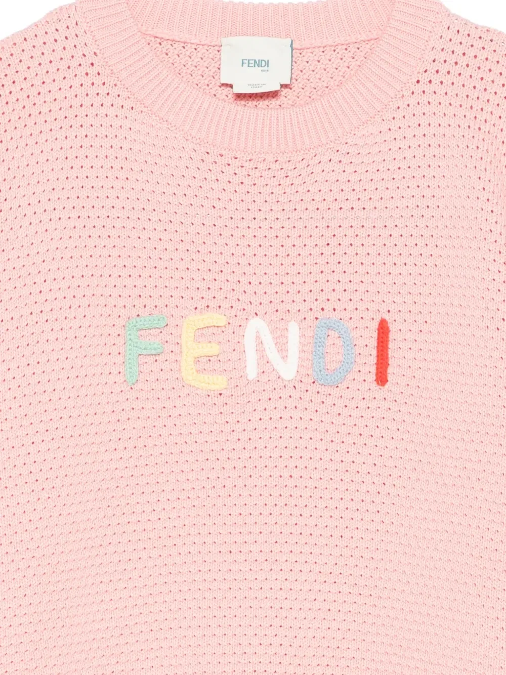 Свитер с логотипом Fendi Kids, розовый — фото 3