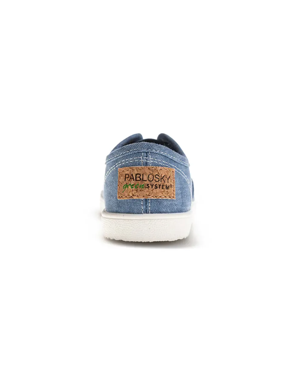 Детские кеды из холста barefoot с эластичной резинкой Pablosky, Azul Denim — фото 4