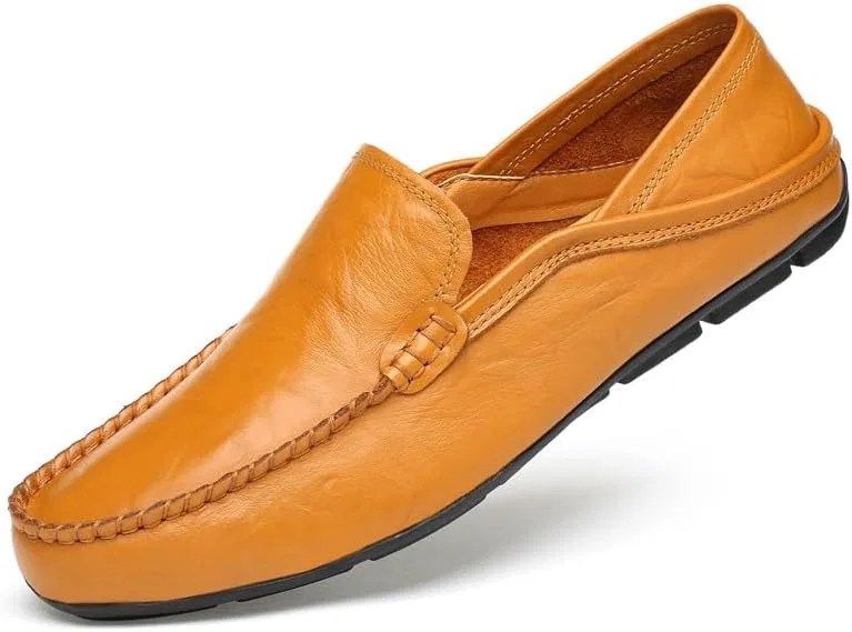 Лоферы кожаные перфорированные Mens Loafers Brown SayfuR