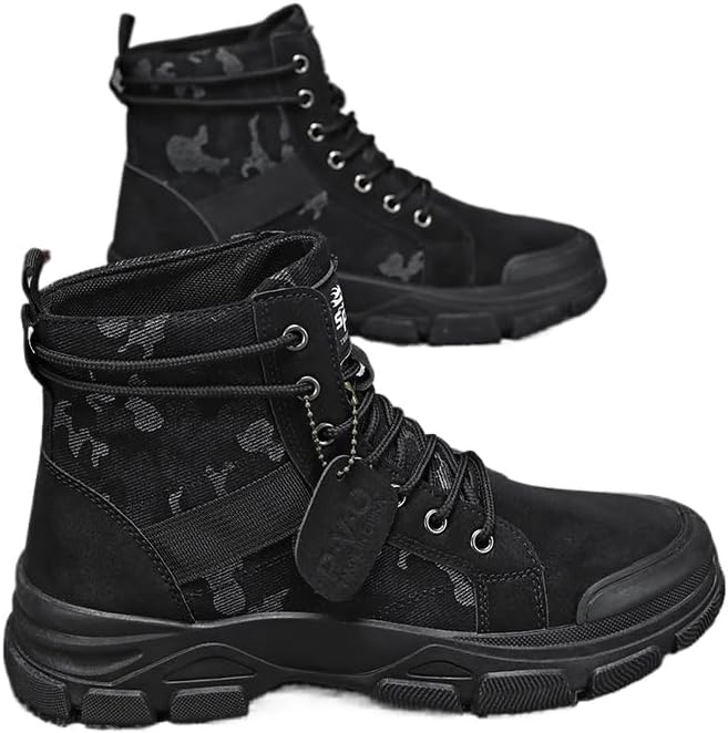 

Мужские тактические ботинки военного типа, кожаные походные ботинки для боевых действий, стиль быстрого реагирования Hhhchpm, черный