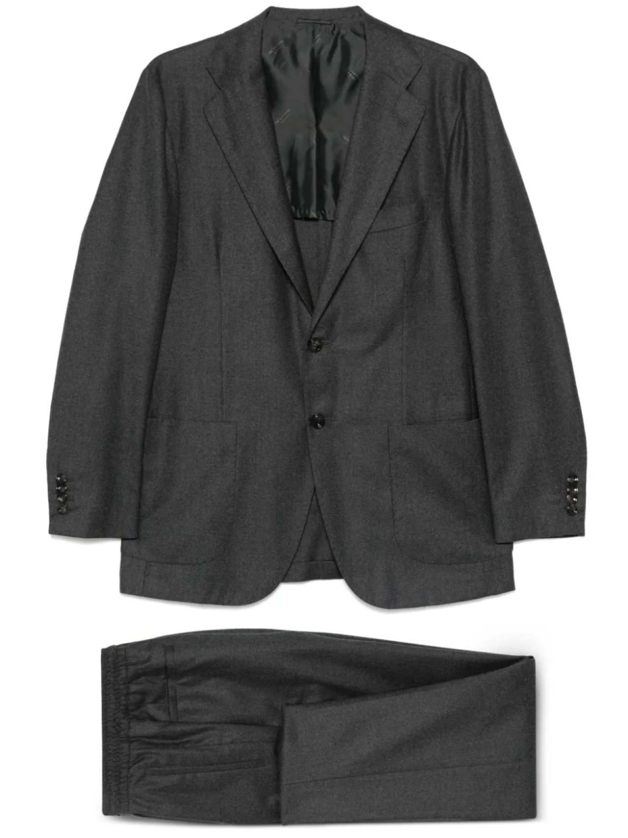 

Kiton костюм с однобортным пиджаком, серый