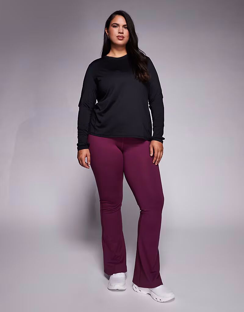 

Мягкие облегающие леггинсы для йоги с высокой талией, бордового цвета 4505