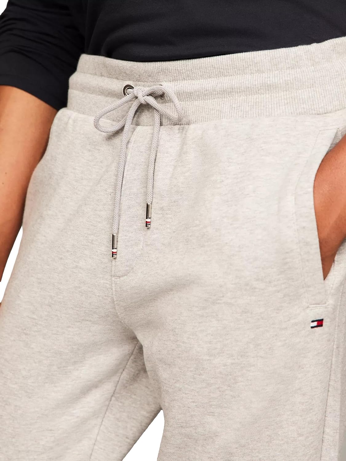 Мужская коллекция базовых спортивных штанов с логотипом TOMMY HILFIGER 2025, Grey Heather — фото 3