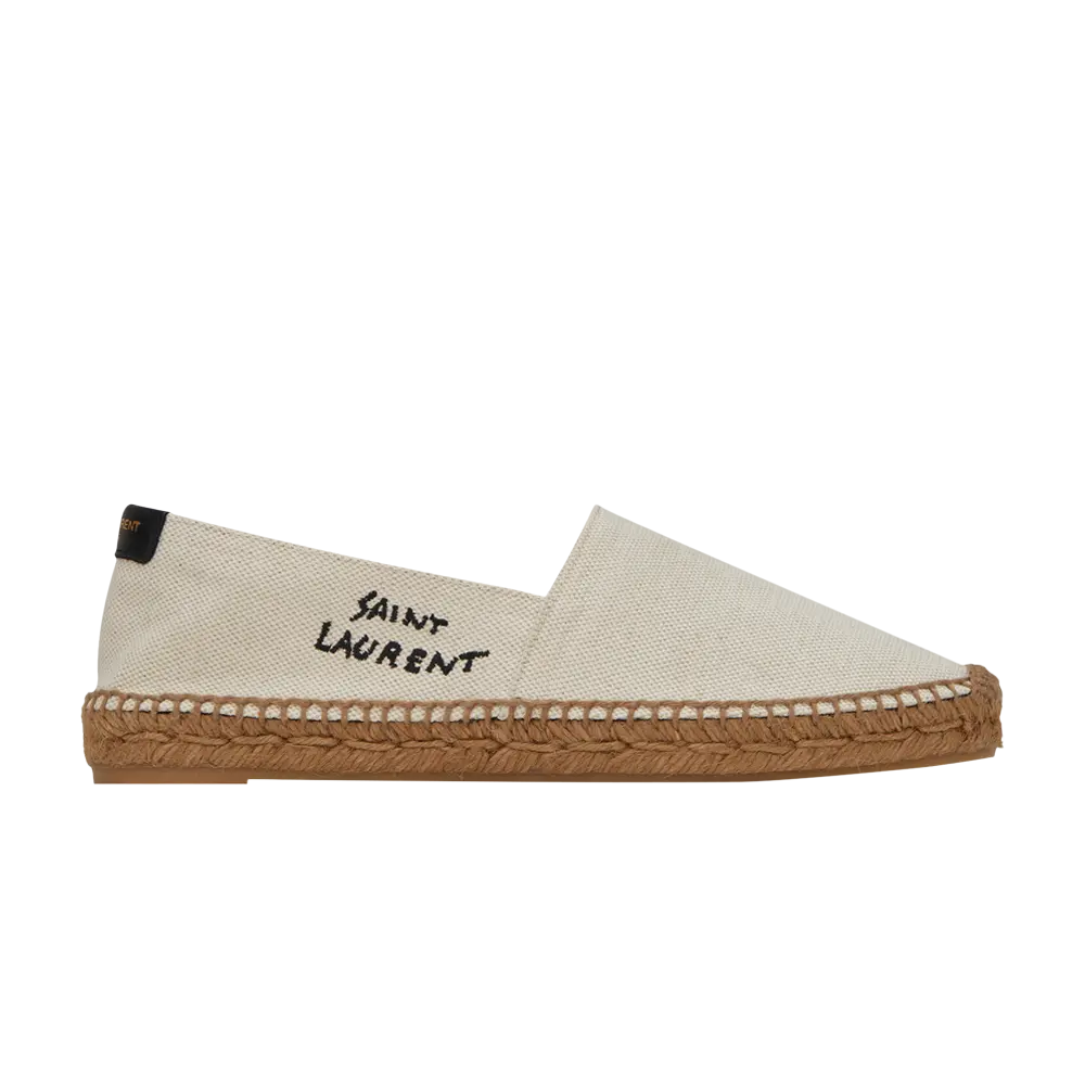 Ботинки Saint Laurent Embroidered Espadrille, коричневый