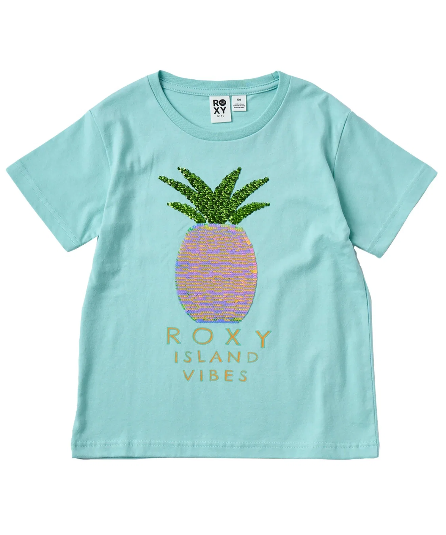 Детская футболка ROXY MINI ISLAND VIBES с коротким рукавом и пайетками