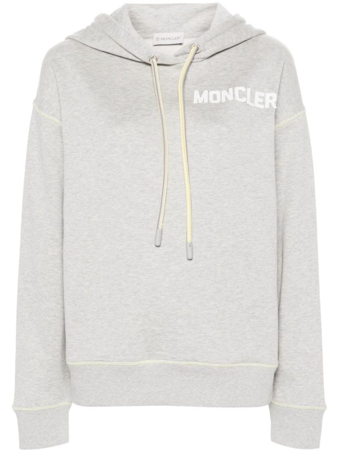 

Moncler худи с вышитым логотипом, серый