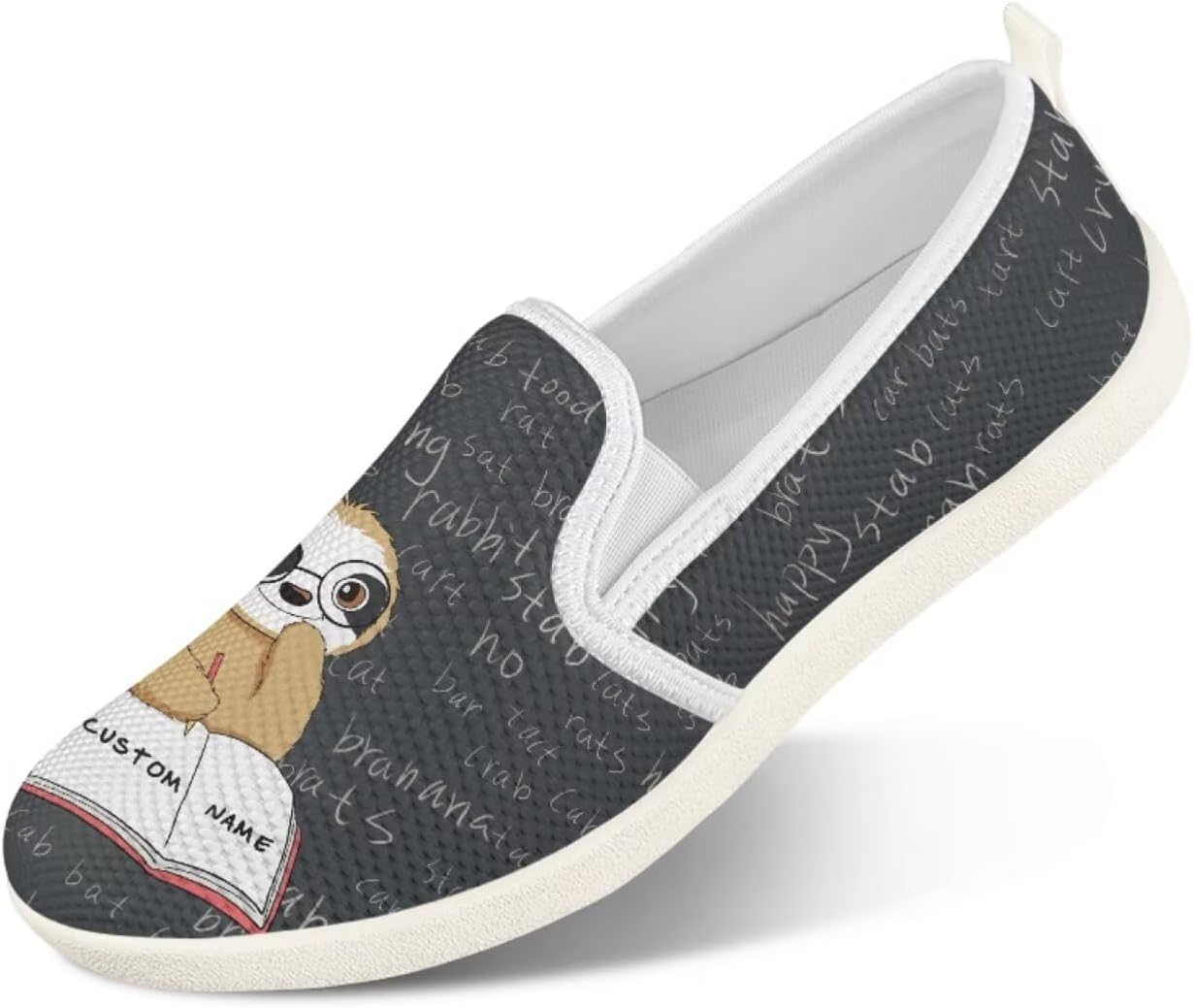 

Мужские туфли с животным принтом, слипоны, удобные лоферы, модные повседневные кроссовки, сетчатые плоские туфли, широкие, легкие, размеры 4-9 Twousenru, Cartoon Sloth