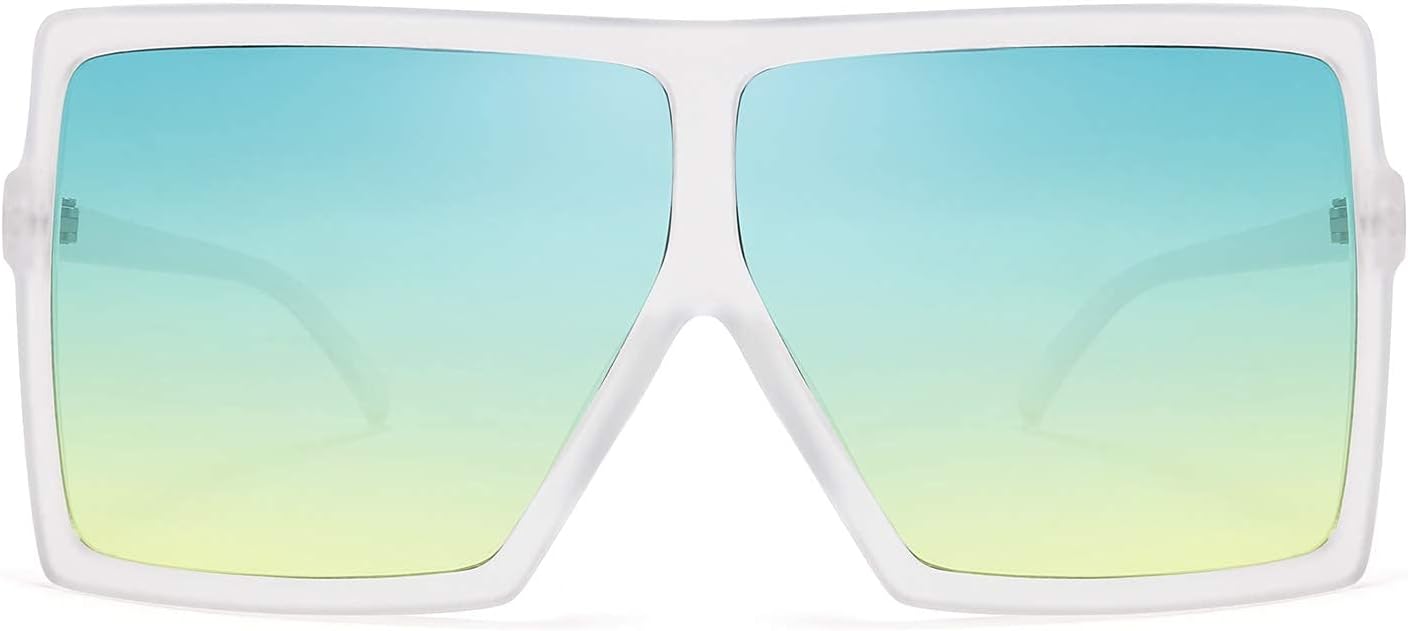 

Женские квадратные солнцезащитные очки FEISEDY увеличенного размера с плоской верхней частью, модные, стильные, с большой оправой, защита от ультрафиолета UV400, модель B2539, 07 Green Ocean