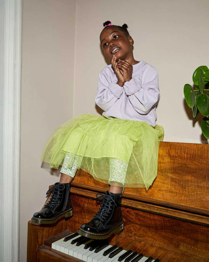 Ботинки Dr Martens Junior 1460 лакированные на шнуровке, черные — фото 4