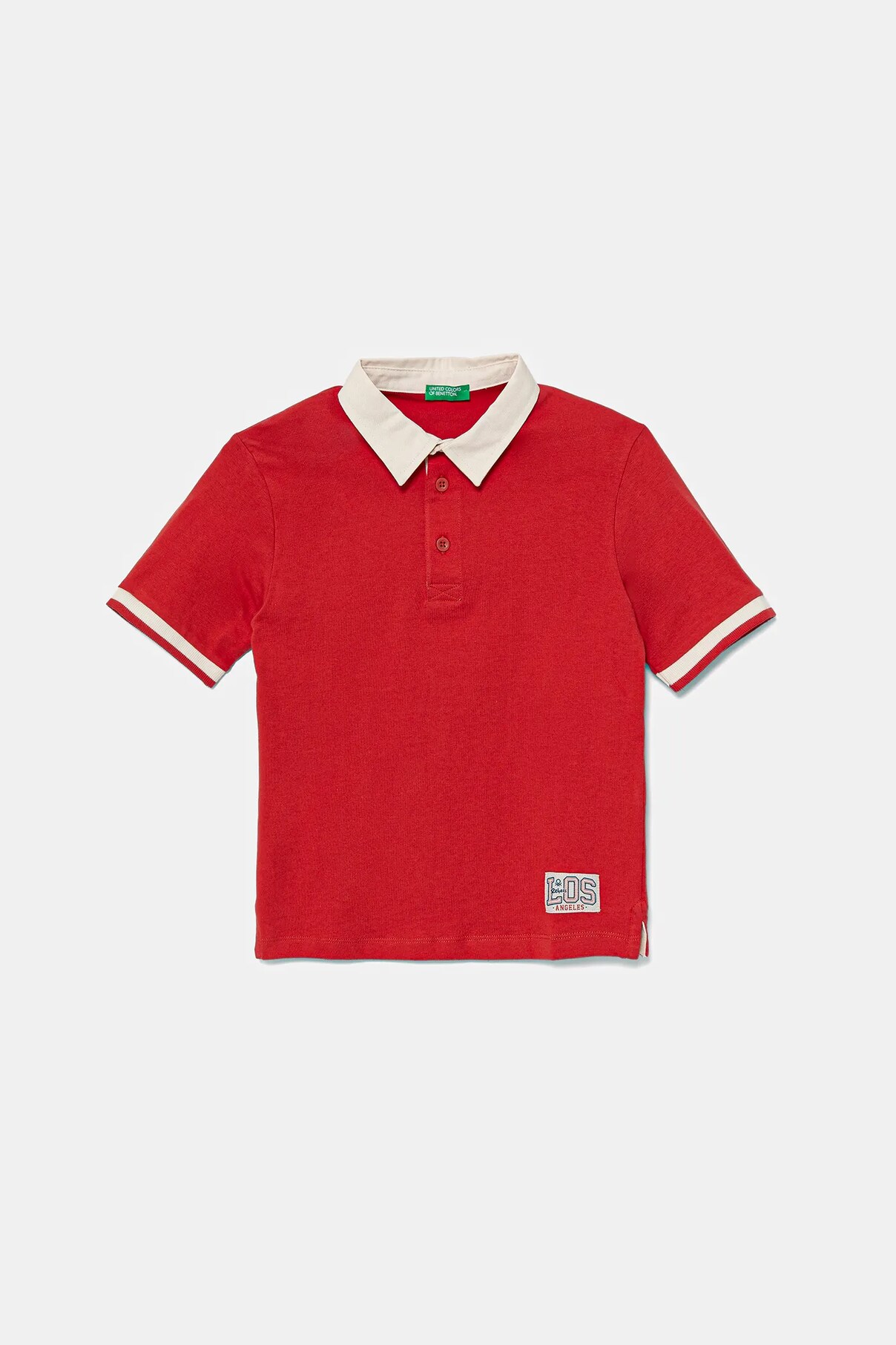 

Детская хлопковая рубашка-поло United Colors Of Benetton, красный