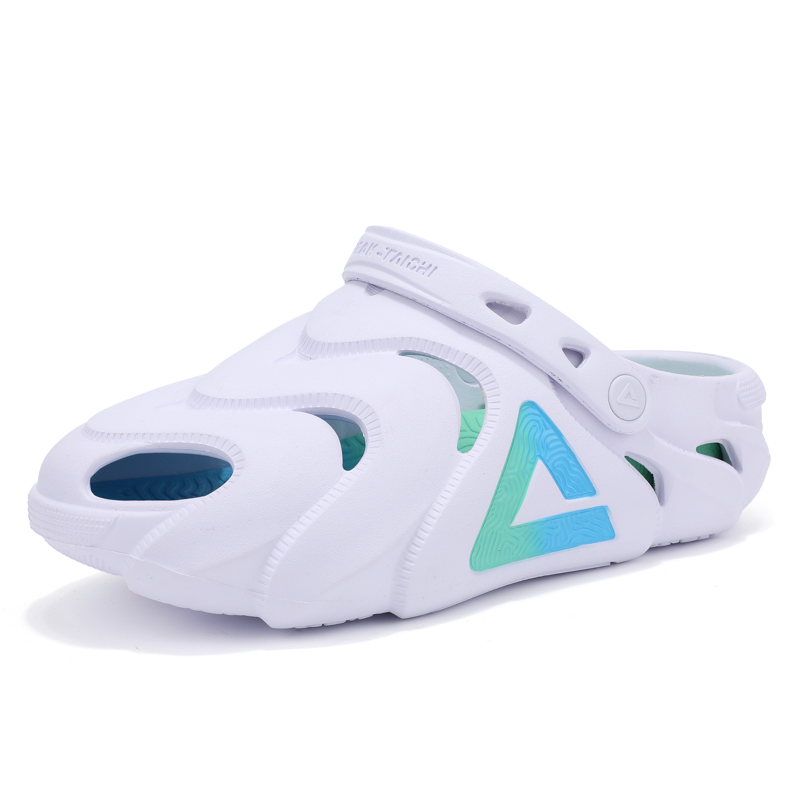 PEAK Клоги мужские бело-зелено-голубые Pole Hole, цвет White/Green/Blue — фото 3