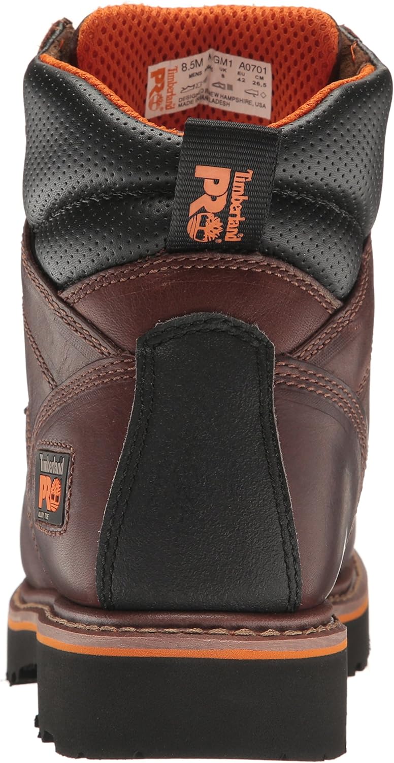 Timberland PRO мужские промышленные и строительные ботинки Ascender 6" с внутренней защитой плюсны и алюминиевым носком, Brown Full Grain Leather — фото 3