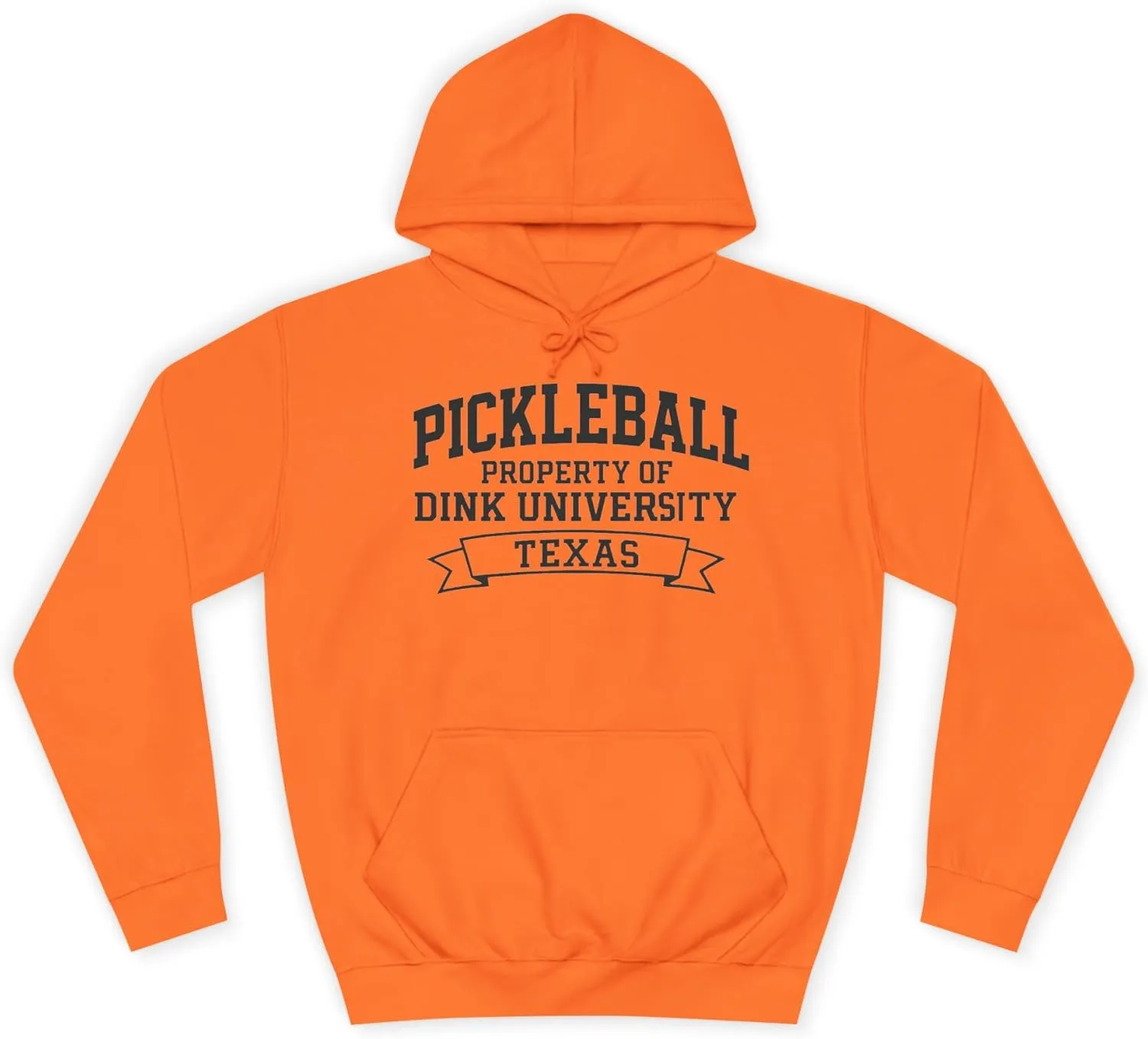 Толстовка с надписью «Pickleball Property of Dink University Texas», толстовка с надписью «Pickleball», университетская толстовка, толстовка унисекс с капюшоном, Dink GENERIC, оранжевый