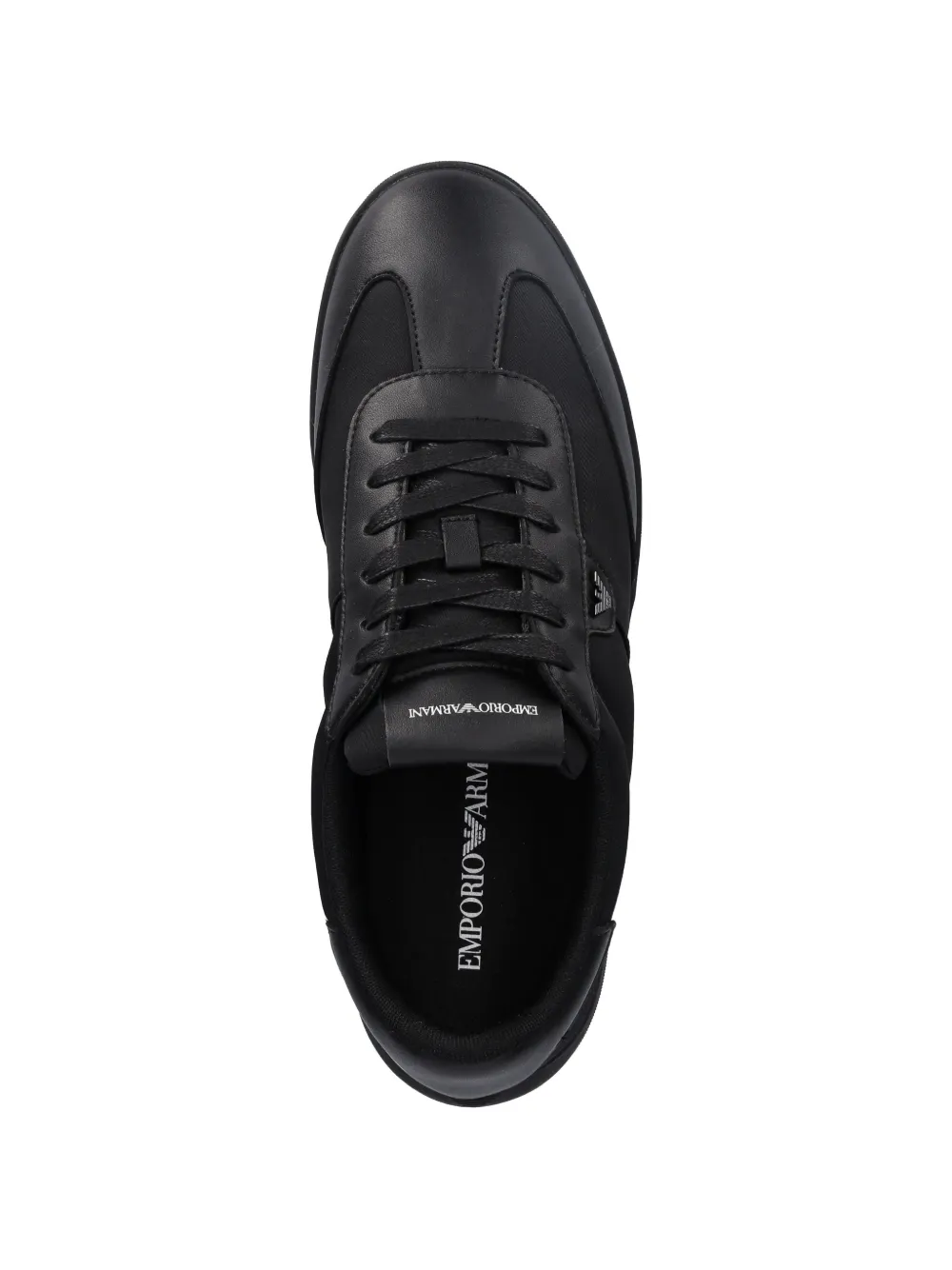 Кроссовки с панелями и пластиной с логотипом Emporio Armani, черный — фото 4
