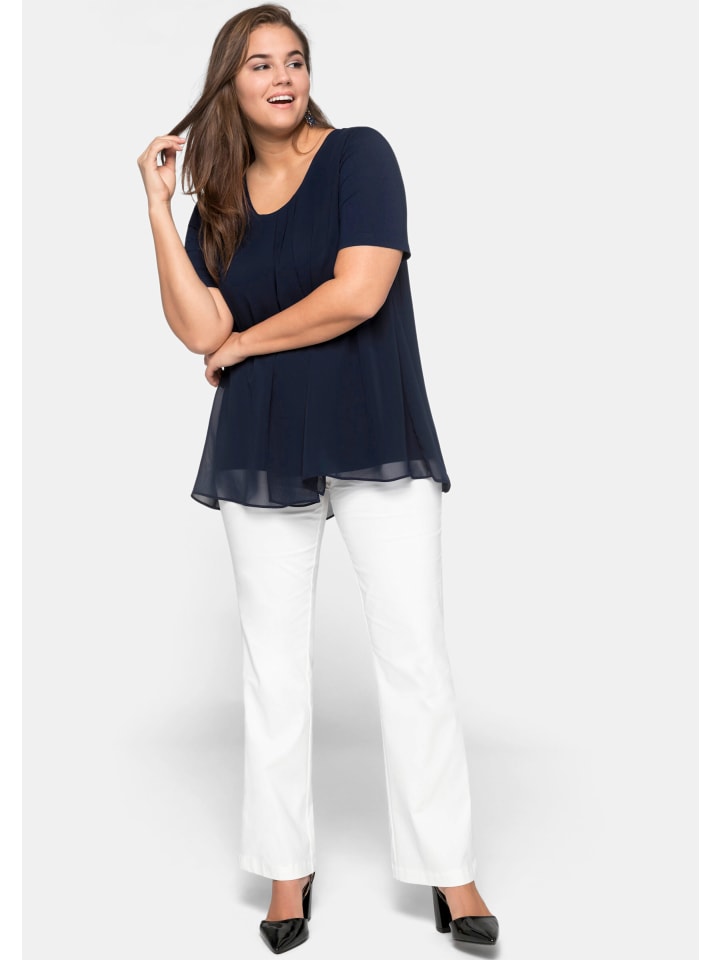 

Sheego Темно-синяя блузка