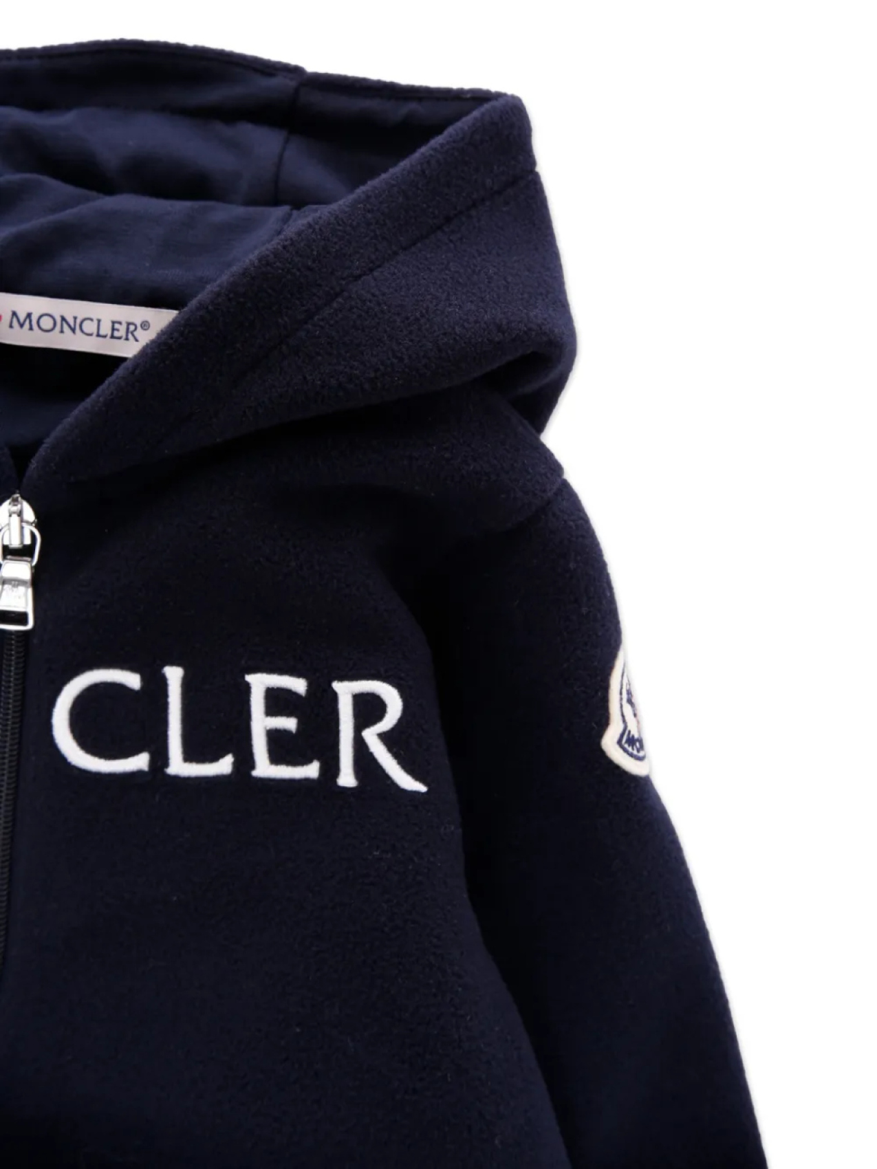 Комбинезон с капюшоном и логотипом Moncler Enfant, синий — фото 3