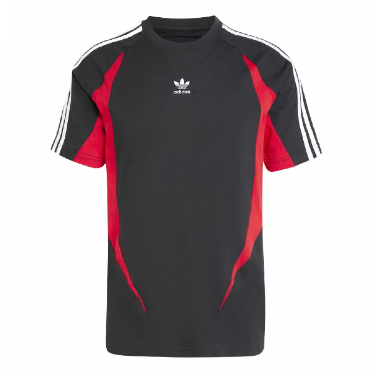 Футболка с вышивкой Archive Trefoil Adidas, черный/better scarlet