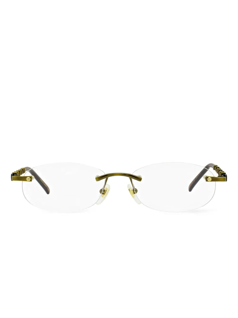 

Очки без оправы с бамбуковыми деталями Gucci Eyewear, золотой