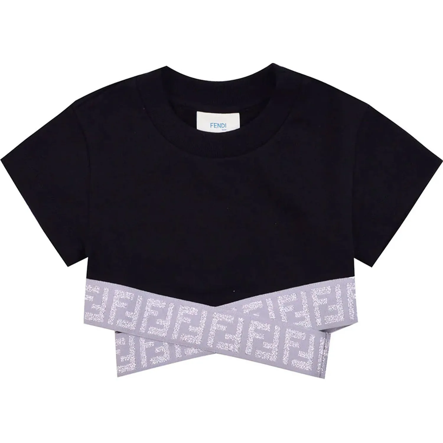 FENDI Футболка с коротким рукавом SS23 Black детская