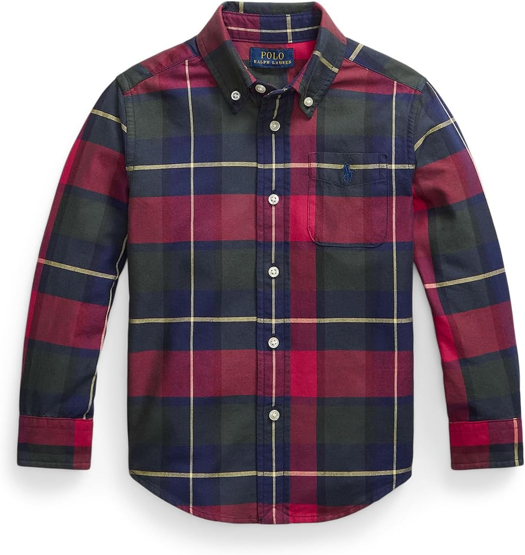 

Рубашка Оксфорд из хлопковой ткани в клетку Polo Ralph Lauren Kids, Rustic Red Yellow Multi