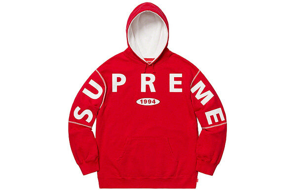 Толстовка fw19 week 1 spread logo hooded sweatshirt 'red' Supreme, красный — фото 2